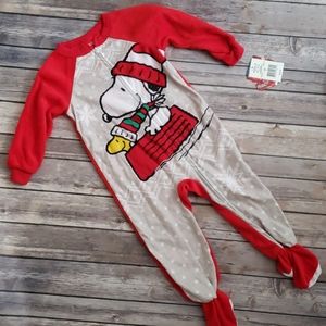 Snoopy Christmas footed pajamas